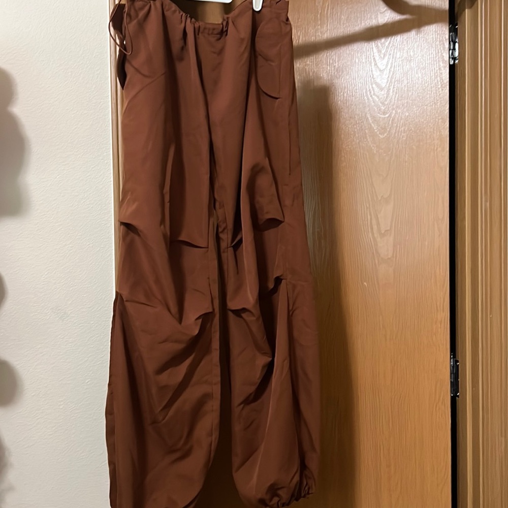 Brown Parachute Pants